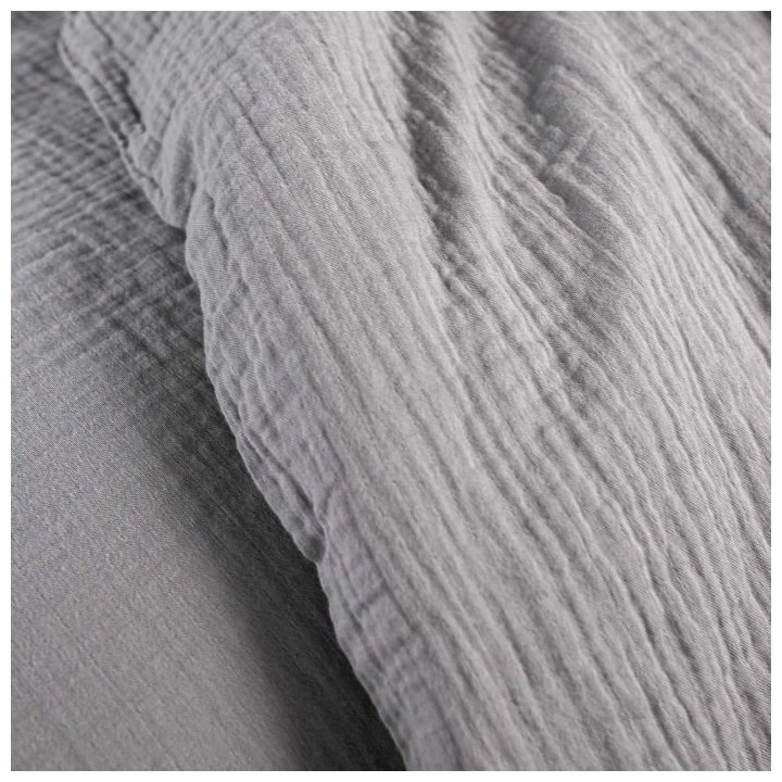 TODAY Parure de couette - 220x240 cm - Gaze de Coton - Gris Acier
