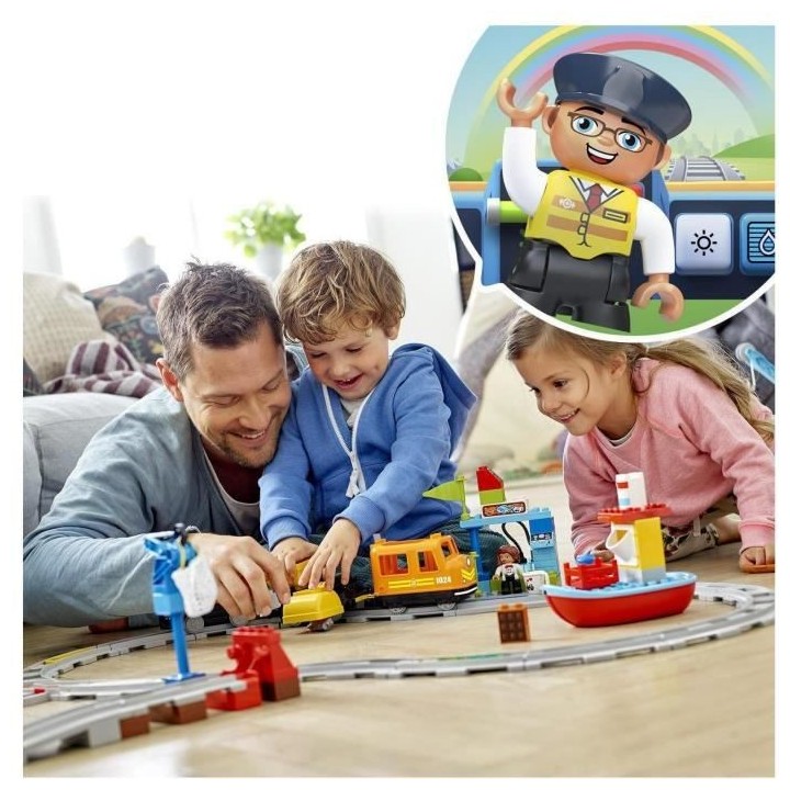 LEGO 10875 DUPLO Le Train De Marchandises, Jeu Avec Son Et Lumiere, Gr