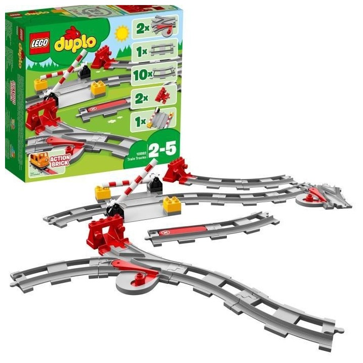 LEGO 10882 DUPLO Town Les Rails du Train Jeu de Construction, Circuit