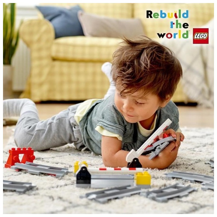 LEGO 10882 DUPLO Town Les Rails du Train Jeu de Construction, Circuit