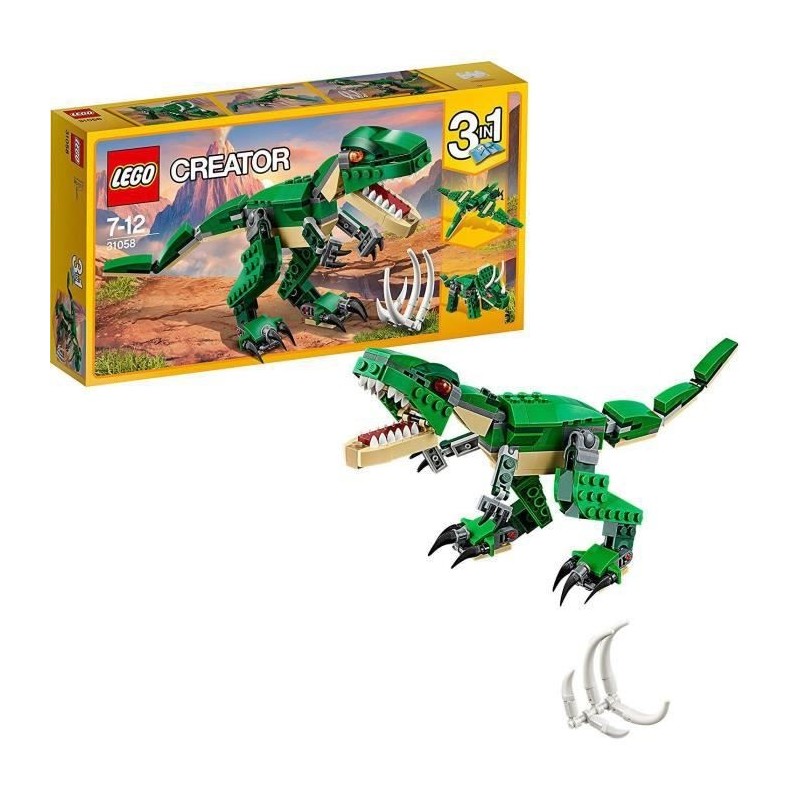 LEGO Creator 3-en-1 31058 Le Dinosaure Féroce, Jouet de Construction, Figurine Dinosaures