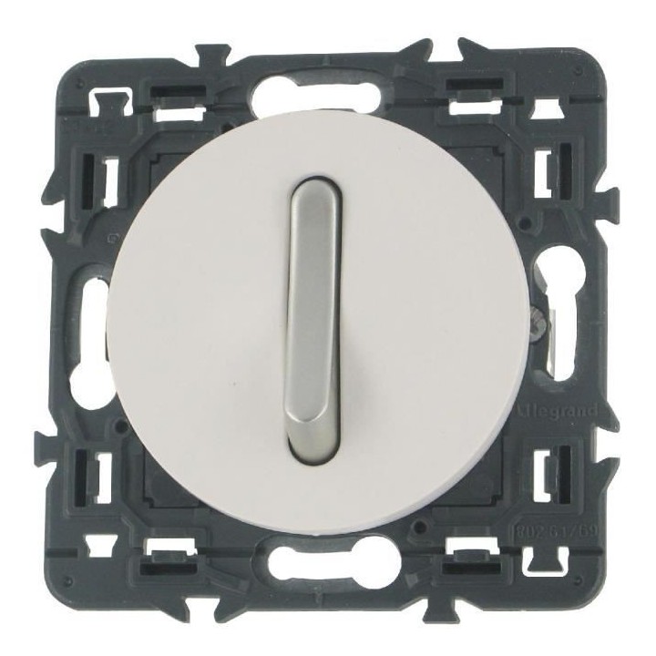 LEGRAND Interrupteur silencieux 6A Céliane blanc - Livré avec enjoli
