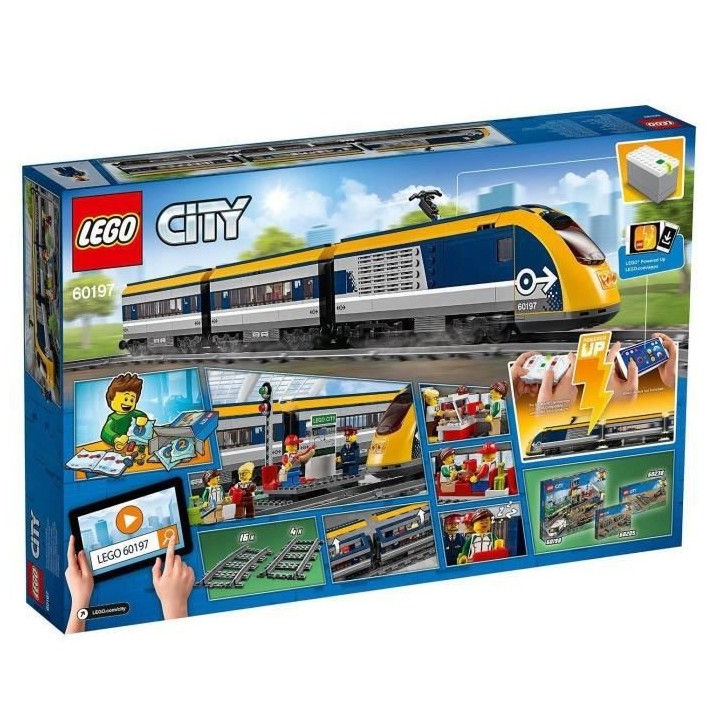 LEGO 60197 City Le train de Passagers Télécommandé Bluetooth, Moteu