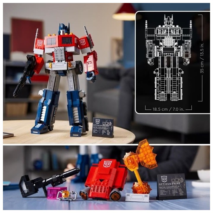 LEGO ICONS™ 10302 Optimus Prime, Figurine Autobot Robot de Transform