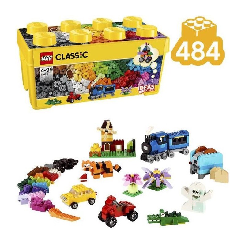 LEGO Classic 10696 La boîte de briques créatives, Rangement facile des jouets, Cadeau de fan LEGO Masters