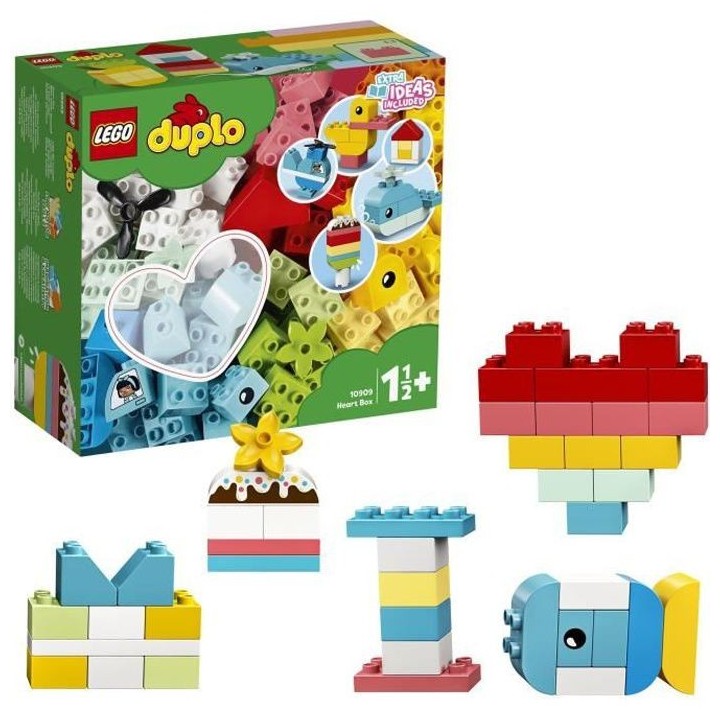 LEGO 10909 DUPLO Classic La Boîte Coeur Premier Set, Jouet Educatif,