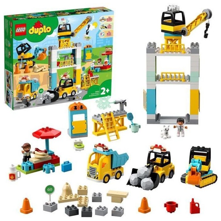 LEGO 10933 DUPLO La Grue Et Les Engins De Construction, Pelleteuse, Ca