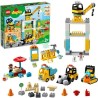 LEGO 10933 DUPLO La Grue Et Les Engins De Construction, Pelleteuse, Camion avec Lumiere & Son, Jouet Pour Enfants de 2-5 ans