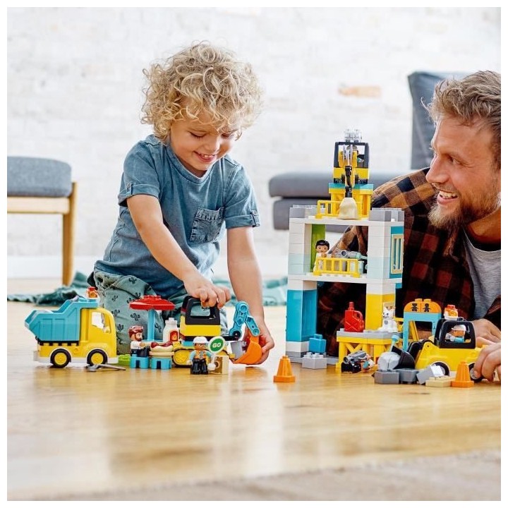 LEGO 10933 DUPLO La Grue Et Les Engins De Construction, Pelleteuse, Ca