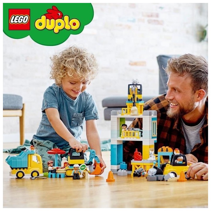 LEGO 10933 DUPLO La Grue Et Les Engins De Construction, Pelleteuse, Ca