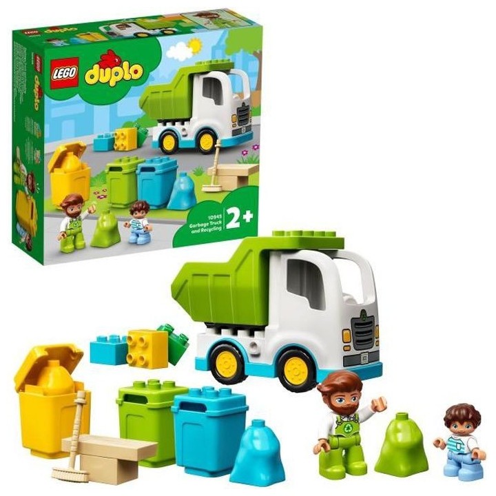 LEGO 10945 DUPLO Le camion poubelle et le tri sélectif jeu de constru