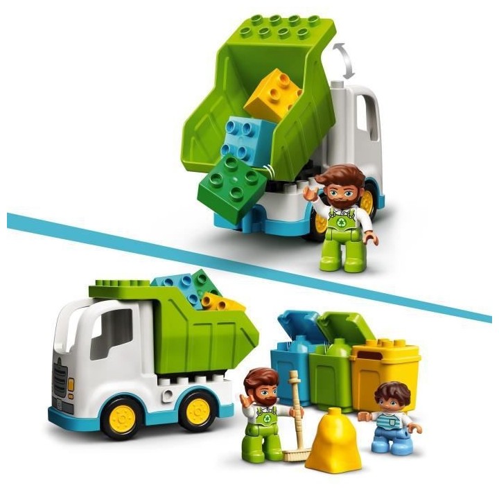 LEGO 10945 DUPLO Le camion poubelle et le tri sélectif jeu de constru