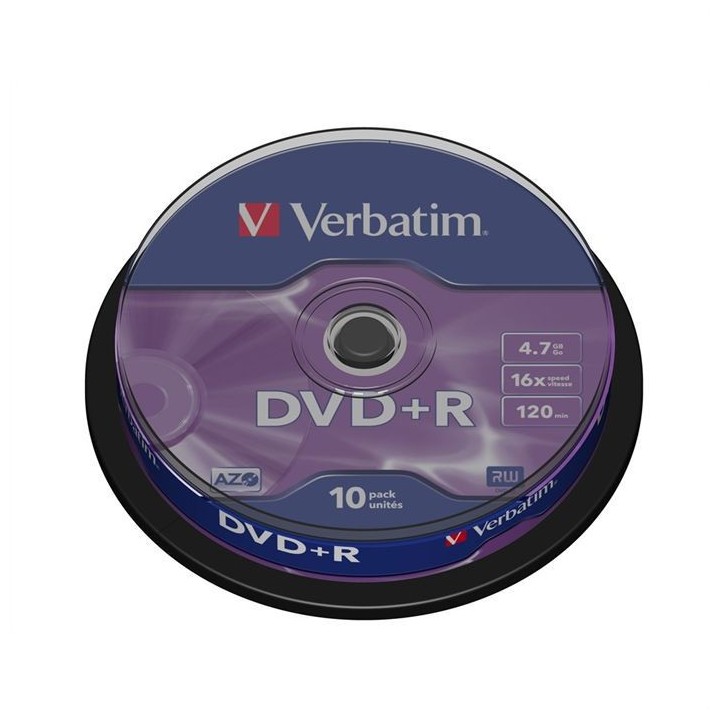 VERBATIM Support de stockage DVD+R - 4,7Go - x16