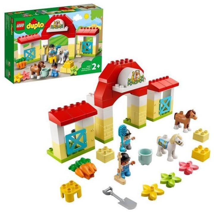 LEGO 10951 DUPLO Town L'écurie et Soins de Poneys Jouet avec Figurine