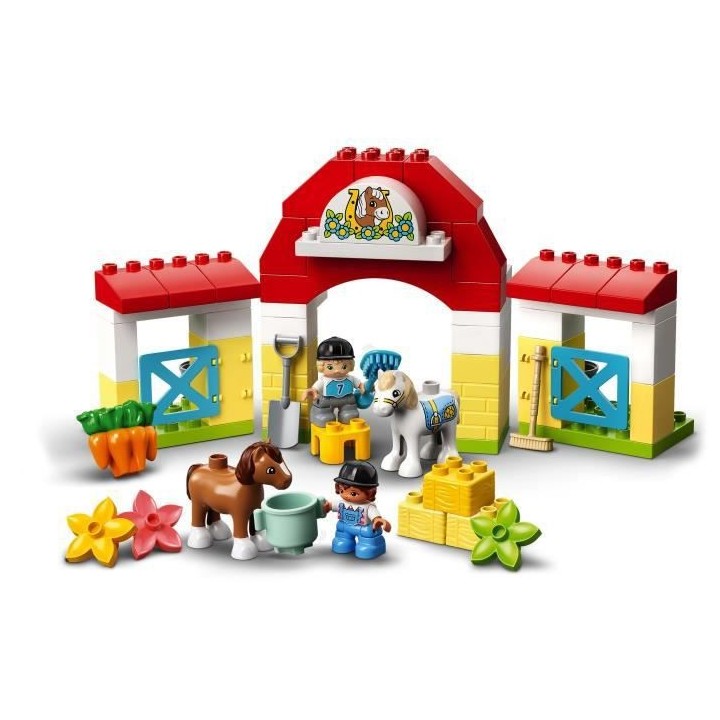 LEGO 10951 DUPLO Town L'écurie et Soins de Poneys Jouet avec Figurine
