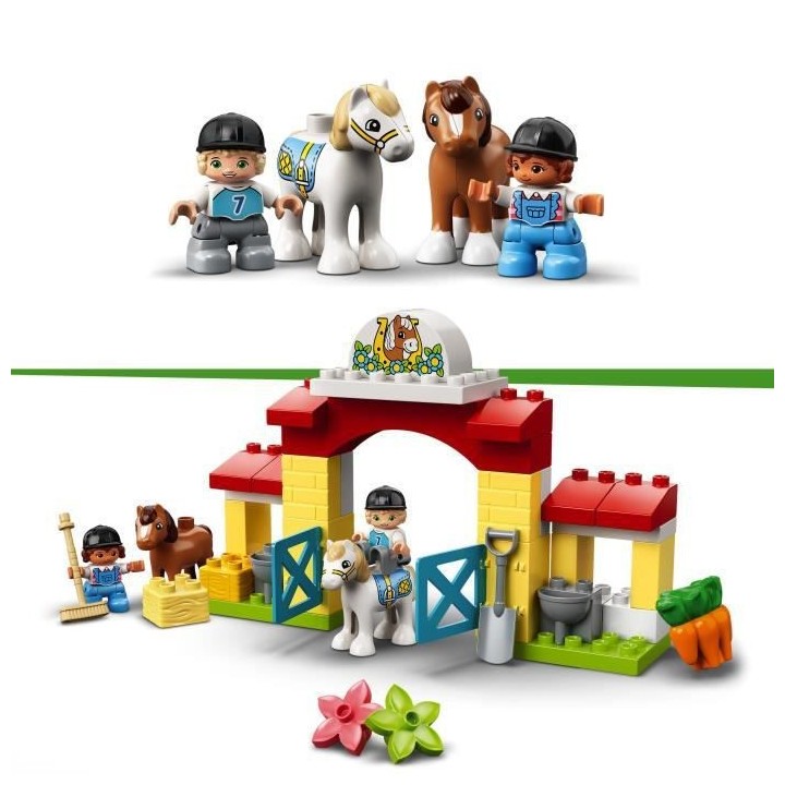 LEGO 10951 DUPLO Town L'écurie et Soins de Poneys Jouet avec Figurine
