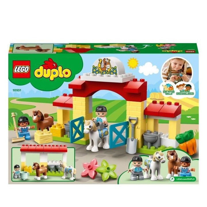 LEGO 10951 DUPLO Town L'écurie et Soins de Poneys Jouet avec Figurine