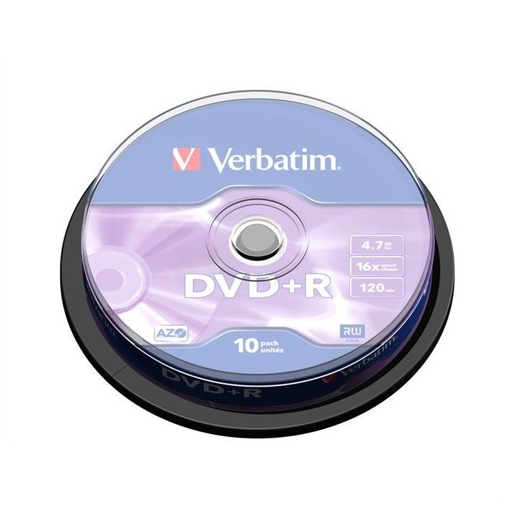 VERBATIM Support de stockage DVD+R - 4,7Go - x16