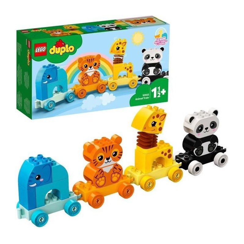 LEGO 10955 DUPLO My First Le Train des Animaux, Jouet Premier Âge, Jeu Éducatif pour Enfants et Bébés agés de 1 an et plus