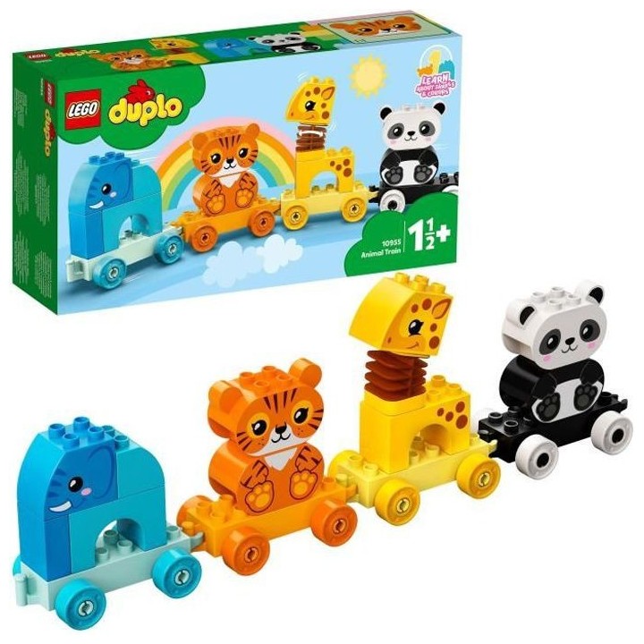 LEGO 10955 DUPLO My First Le Train des Animaux, Jouet Premier Âge, Je