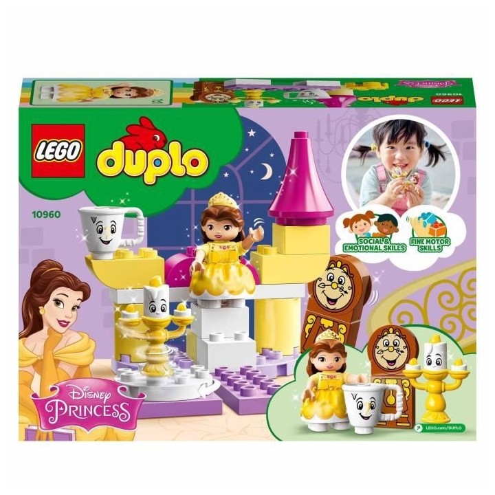 LEGO 10960 DUPLO Disney La Salle de Bal de Belle, Set Château Princes
