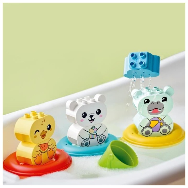 LEGO 10965 DUPLO Jouet de Bain : Le Train Flottant des Animaux, Set Ba