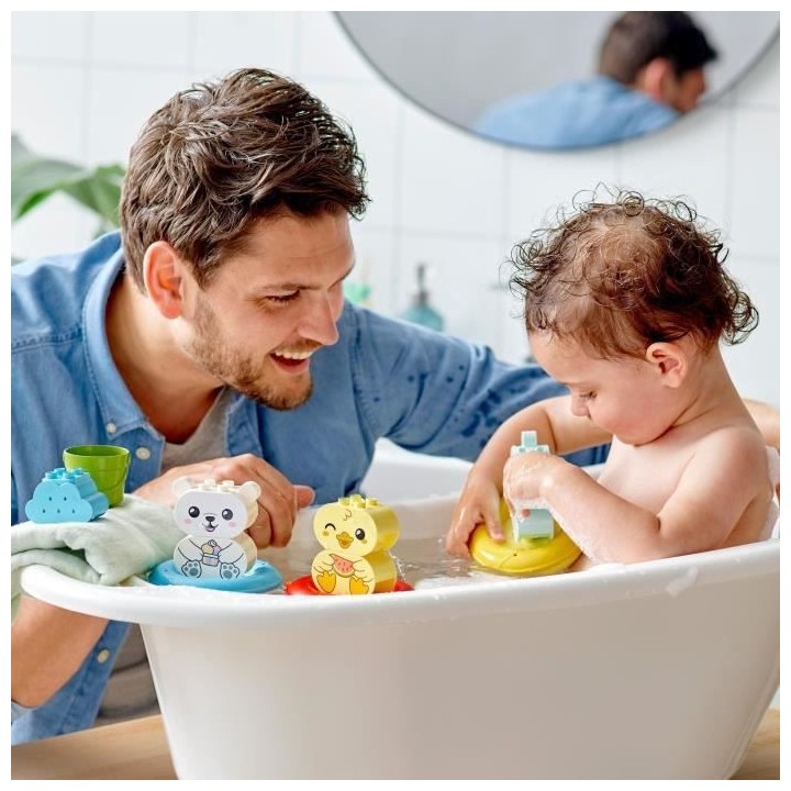 LEGO 10965 DUPLO Jouet de Bain : Le Train Flottant des Animaux, Set Ba