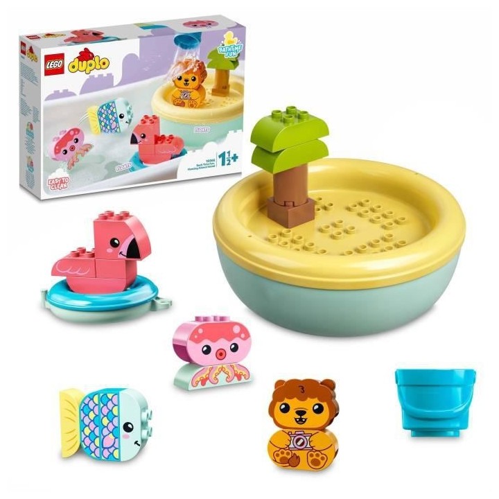 LEGO 10966 DUPLO Jouet de Bain : L'Île Flottante des Animaux, Set Bai