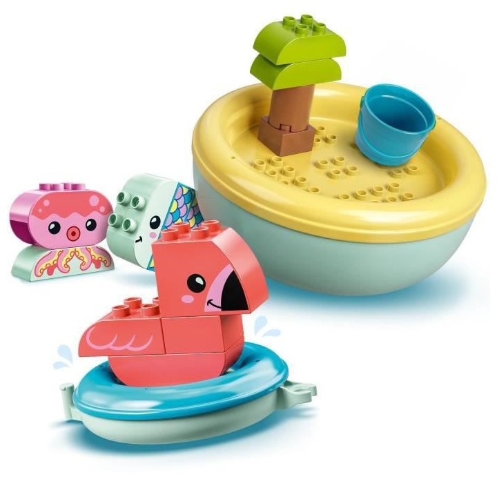 LEGO 10966 DUPLO Jouet de Bain : L'Île Flottante des Animaux, Set Bai