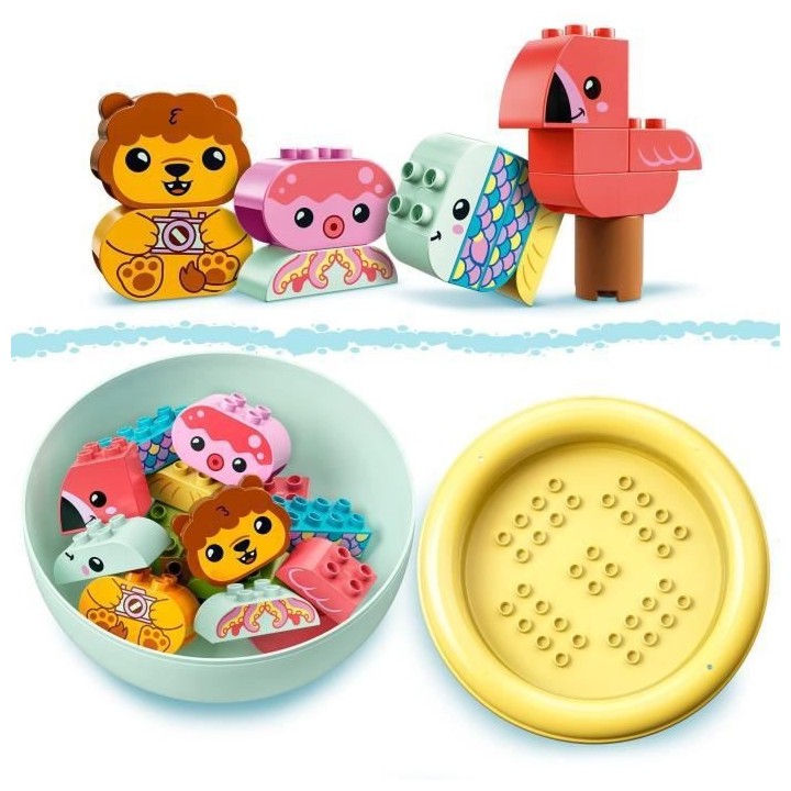 LEGO 10966 DUPLO Jouet de Bain : L'Île Flottante des Animaux, Set Bai