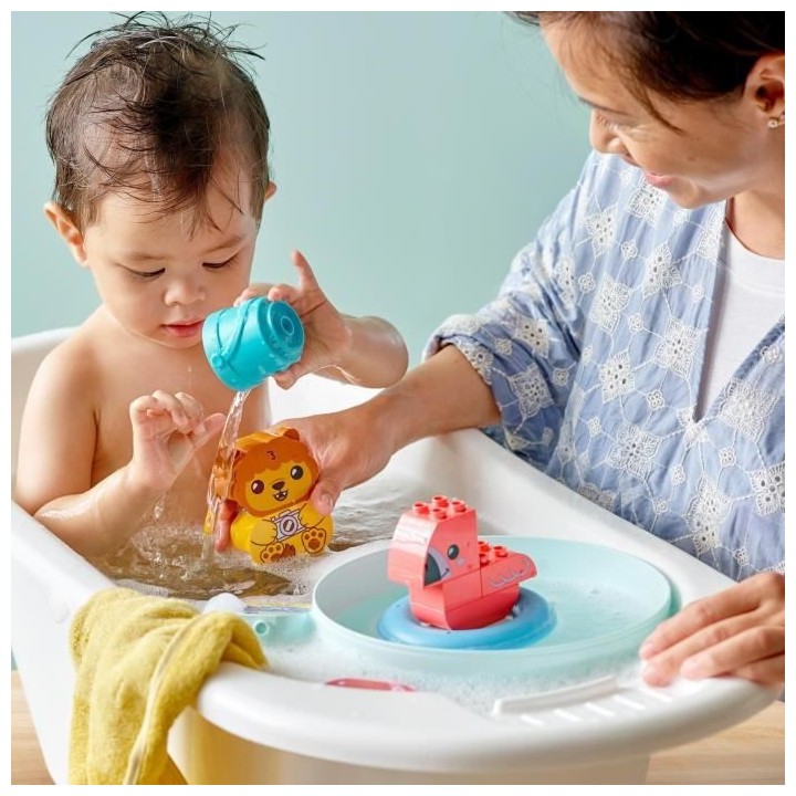 LEGO 10966 DUPLO Jouet de Bain : L'Île Flottante des Animaux, Set Bai