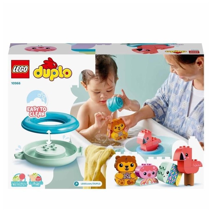 LEGO 10966 DUPLO Jouet de Bain : L'Île Flottante des Animaux, Set Bai