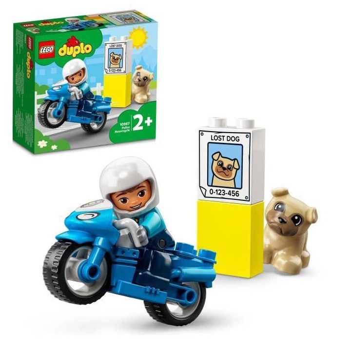 LEGO 10967 DUPLO La Moto De Police, Jouet Pour les Enfants de 2 Ans et
