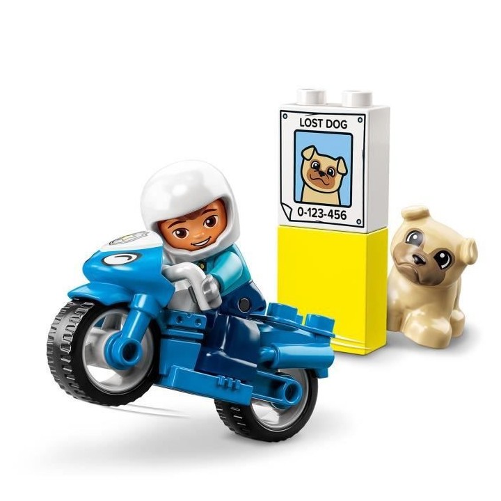 LEGO 10967 DUPLO La Moto De Police, Jouet Pour les Enfants de 2 Ans et