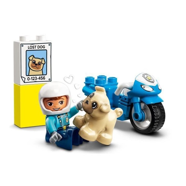 LEGO 10967 DUPLO La Moto De Police, Jouet Pour les Enfants de 2 Ans et