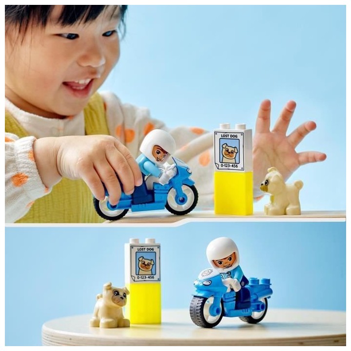 LEGO 10967 DUPLO La Moto De Police, Jouet Pour les Enfants de 2 Ans et