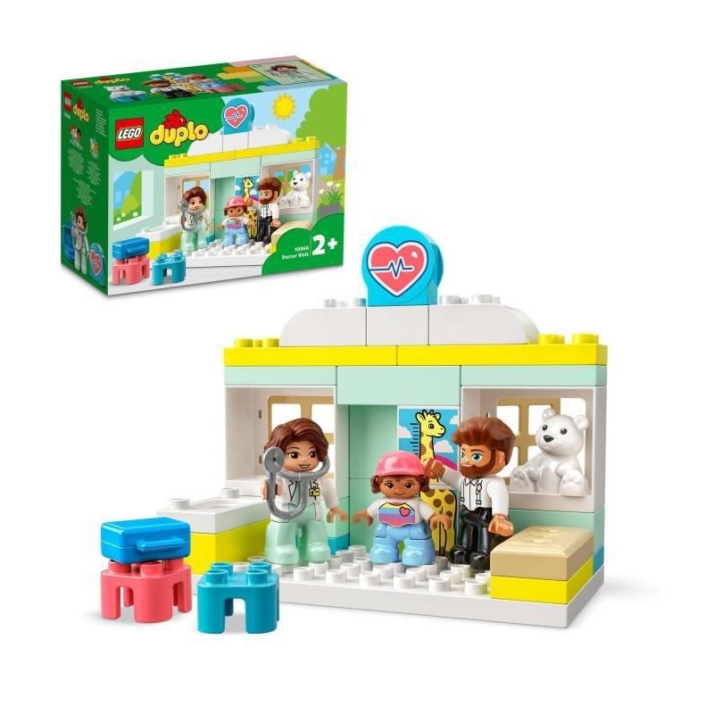 LEGO 10968 DUPLO La Visite Médicale, Jeu de Construction Grandes Briques, Jouet Éducatif d'Apprentissage Pour Bébés Des 2 An