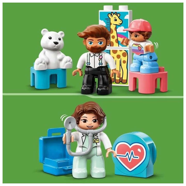 LEGO 10968 DUPLO La Visite Médicale, Jeu de Construction Grandes Briq