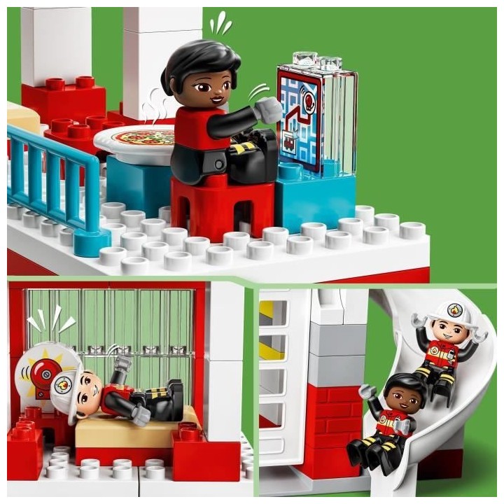 LEGO 10970 DUPLO La Caserne Et L'Hélicoptere Des Pompiers, Avec Jouet