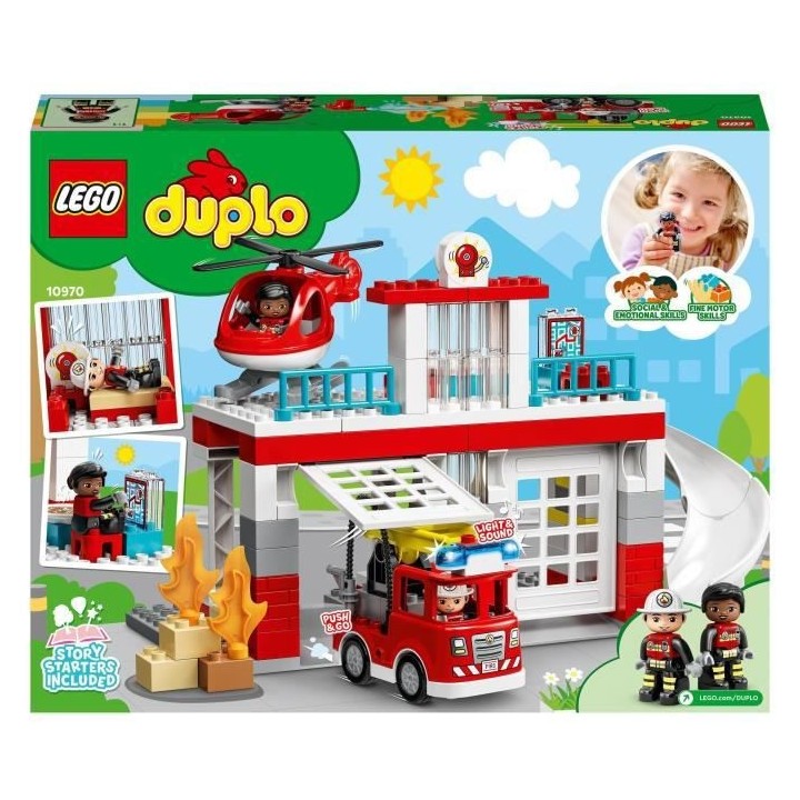 LEGO 10970 DUPLO La Caserne Et L'Hélicoptere Des Pompiers, Avec Jouet