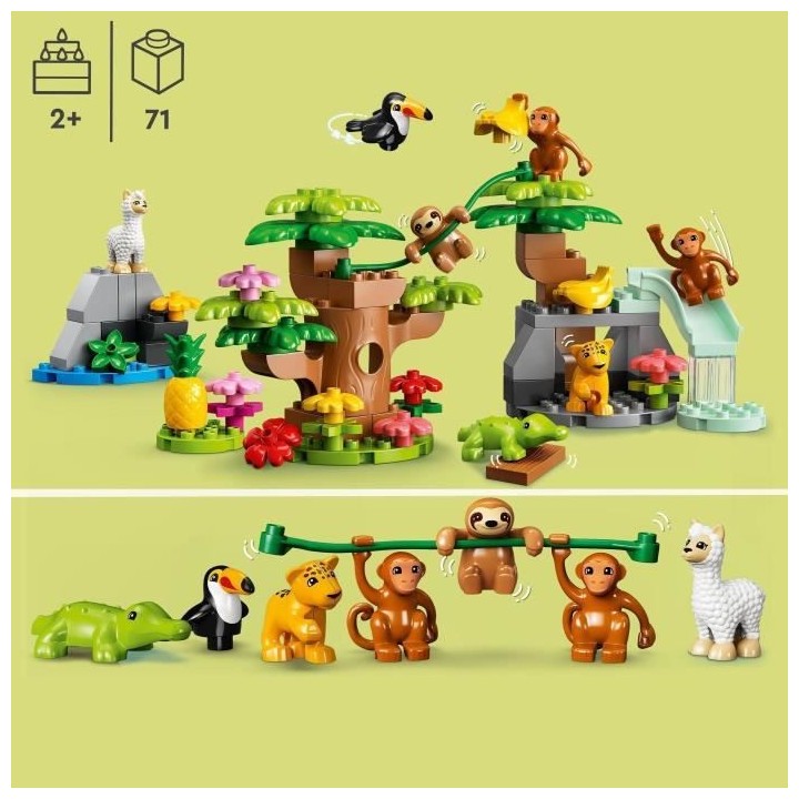 LEGO 10973 DUPLO Animaux Sauvages d'Amérique du Sud, des 2 Ans, Figur