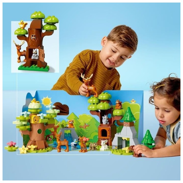 LEGO 10979 DUPLO Animaux Sauvages d'Europe, Jouet d'Éveil des 2 Ans,