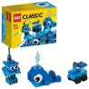 LEGO 11006 Classic Briques Créatives Bleues, Jeu Éducatif pour Enfants +4 ans, Set avec Jouet Robot, Train et Baleine