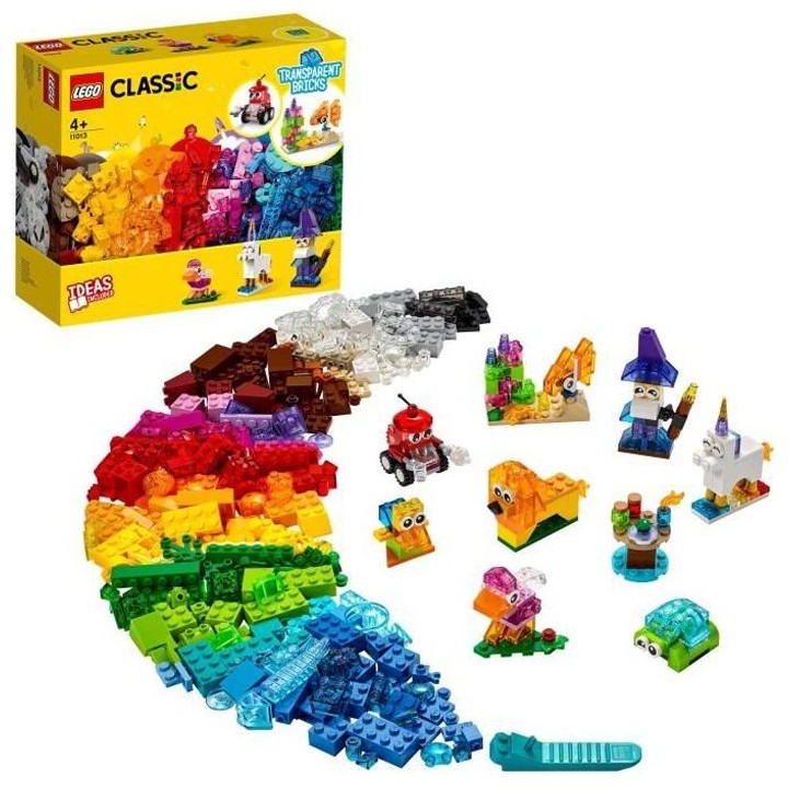 LEGO 4+ Classic 11013 Briques transparentes créatives, Jeu de constru
