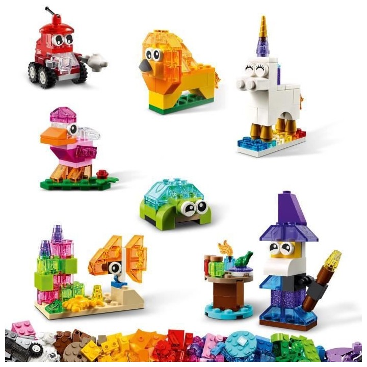 LEGO 4+ Classic 11013 Briques transparentes créatives, Jeu de constru