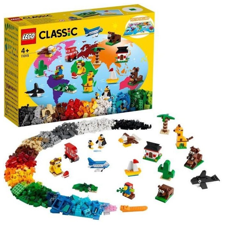 LEGO 4+ Classic 11015 Briques créatives « Autour du monde » Jeu de