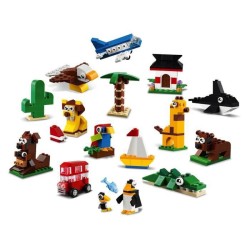 LEGO 4+ Classic 11015 Briques créatives « Autour du monde » Jeu de Construction avec 15 Figurines d'animaux