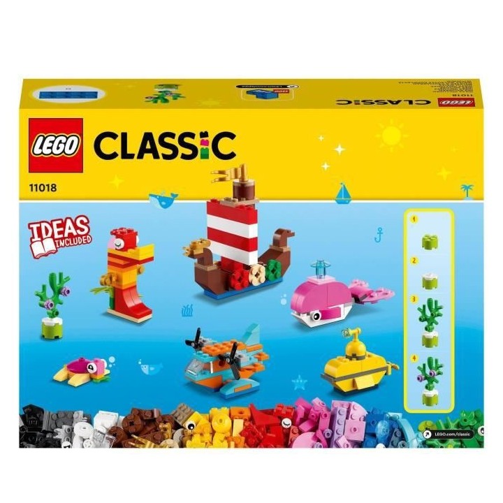 LEGO 11018 Classic Jeux Créatifs Dans L'Océan, Boite de Briques, 6 M