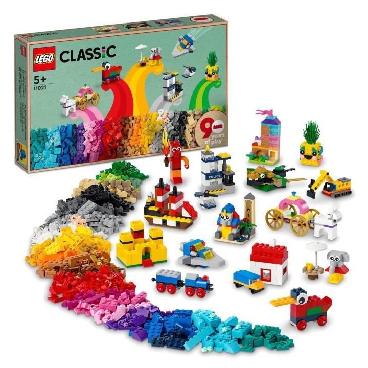 LEGO Classic 11021 90 Ans de Jeu, Jouet de Construction avec des Model