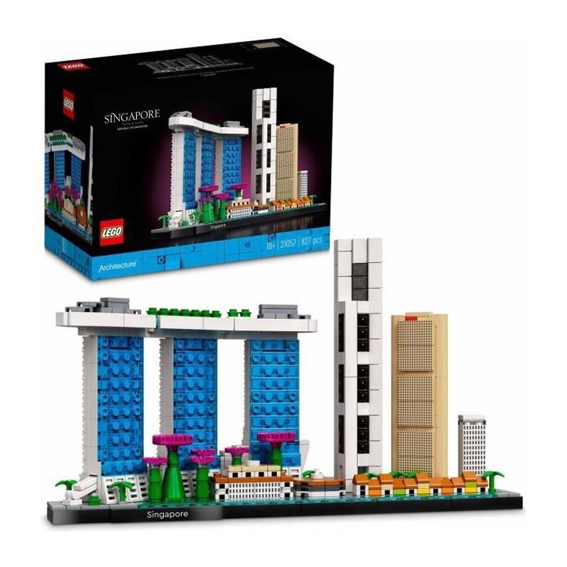 LEGO 21057 Architecture Singapour, Loisirs Créatifs pour Adultes, Collection Skyline, Décoration pour La Maison